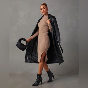 Vici Essential Mock Neck Knit Midi Dress